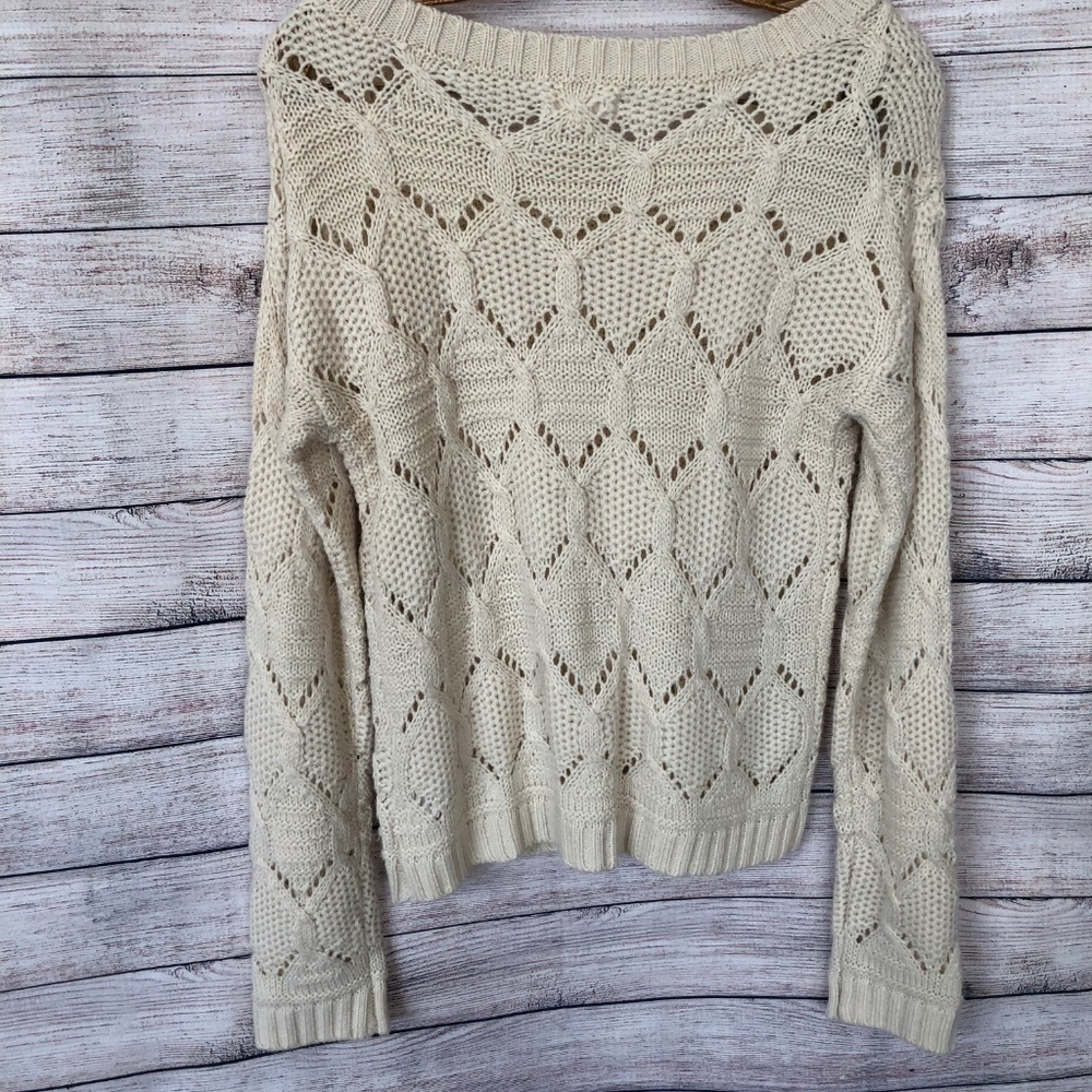 J.J. Basics Ivory Knit Sweater Size S - Picture 5 of 6